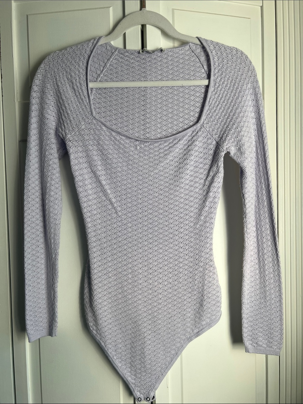 Abercrombie & Fitch Light Lavender Long Sleeve Scoop Neck Bodysuit